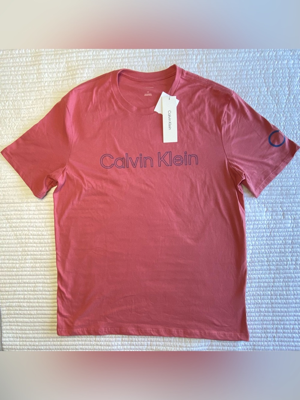 NWT Calvin Klein Jeans Men's Coral Pink
Graphic Logo Tee - Size M